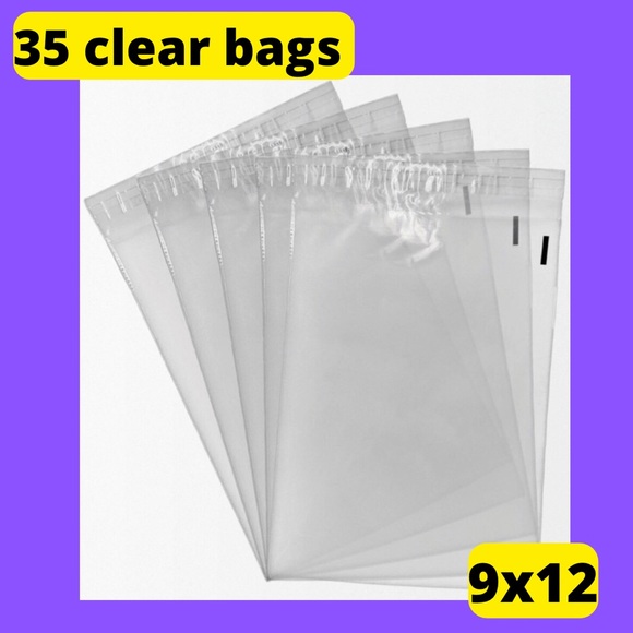 35 Clear storage self seal poly bags size 9x12 - Picture 2 of 6
